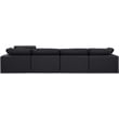 Bowery Hill Upholstered Black Linen Textured Fabric 4-Piece Modular Sofa