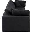 Bowery Hill Upholstered Black Linen Textured Fabric 4-Piece Modular Sofa
