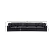 Bowery Hill Upholstered Black Linen Textured Fabric 4-Piece Modular Sofa