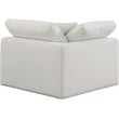 Bowery Hill Contemporary Upholstered Cream Linen Textured Fabric Corner Chair