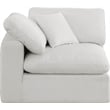 Bowery Hill Contemporary Upholstered Cream Linen Textured Fabric Corner Chair