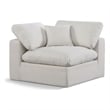 Bowery Hill Contemporary Upholstered Cream Linen Textured Fabric Corner Chair