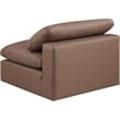 Bowery Hill Contemporary Soft Brown Vegan Leather Armless Chair