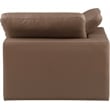 Bowery Hill Contemporary Soft Brown Vegan Leather Corner Chair
