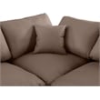 Bowery Hill Contemporary Soft Brown Vegan Leather Corner Chair