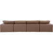 Bowery Hill Contemporary Brown Vegan Leather 4-Piece Modular Sofa