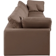 Bowery Hill Contemporary Brown Vegan Leather 4-Piece Modular Sofa