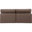 Bowery Hill Contemporary Brown Vegan Leather 2-Piece Modular Sofa