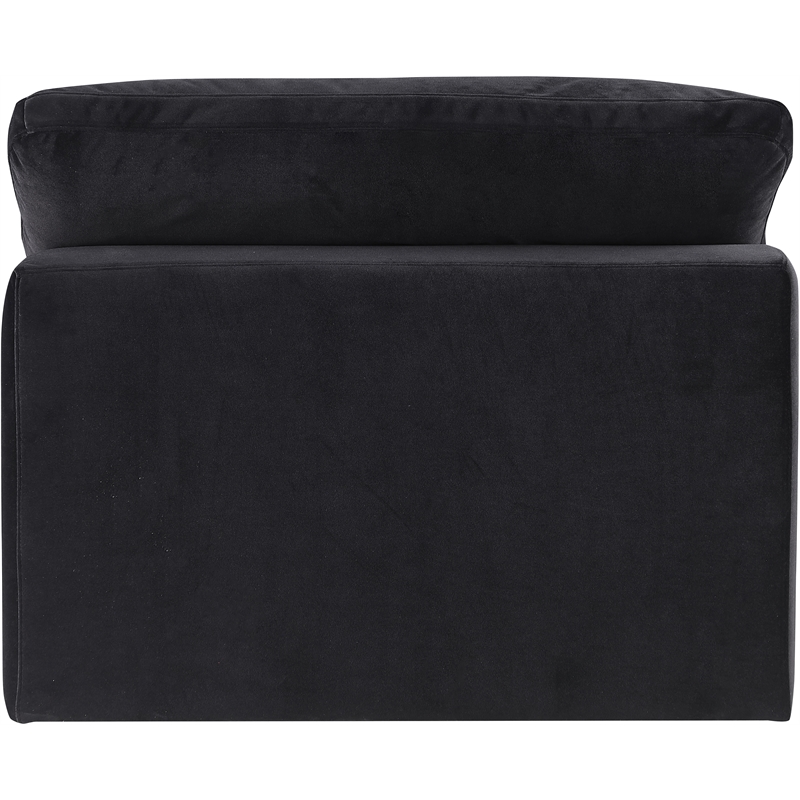 Bowery Hill Contemporary Soft Black Durable Velvet Armless Chair