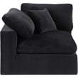Bowery Hill Contemporary Soft Black Durable Velvet Corner Chair