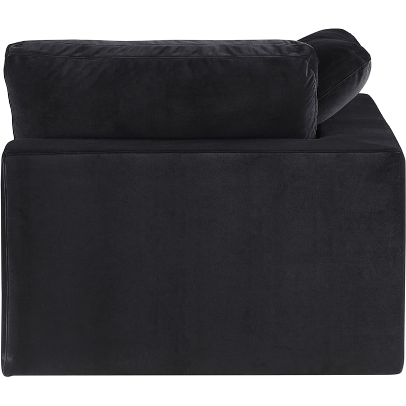 Bowery Hill Contemporary Soft Black Durable Velvet Corner Chair