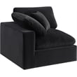 Bowery Hill Contemporary Soft Black Durable Velvet Corner Chair