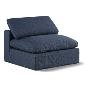 Bowery Hill Contemporary Upholstered Navy Linen Textured Fabric Armless Chair