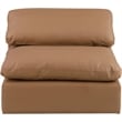 Bowery Hill Contemporary Soft Cognac Vegan Leather Armless Chair