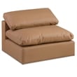 Bowery Hill Contemporary Soft Cognac Vegan Leather Armless Chair