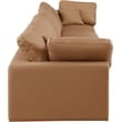 Bowery Hill Contemporary Cognac Vegan Leather 4-Piece Modular Sofa