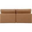 Bowery Hill Contemporary Cognac Vegan Leather 2-Piece Modular Sofa