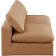 Bowery Hill Contemporary Cognac Vegan Leather 2-Piece Modular Sofa