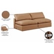 Bowery Hill Contemporary Cognac Vegan Leather 2-Piece Modular Sofa