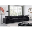 Bowery Hill Contemporary Soft Black Velvet 4-Piece Modular Sofa