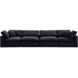 Bowery Hill Contemporary Soft Black Velvet 4-Piece Modular Sofa