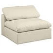 Bowery Hill Contemporary Soft Cream Vegan Leather Armless Chair