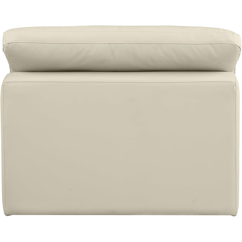 Bowery Hill Contemporary Soft Cream Vegan Leather Armless Chair