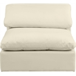 Bowery Hill Contemporary Soft Cream Vegan Leather Armless Chair