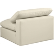 Bowery Hill Contemporary Soft Cream Vegan Leather Armless Chair