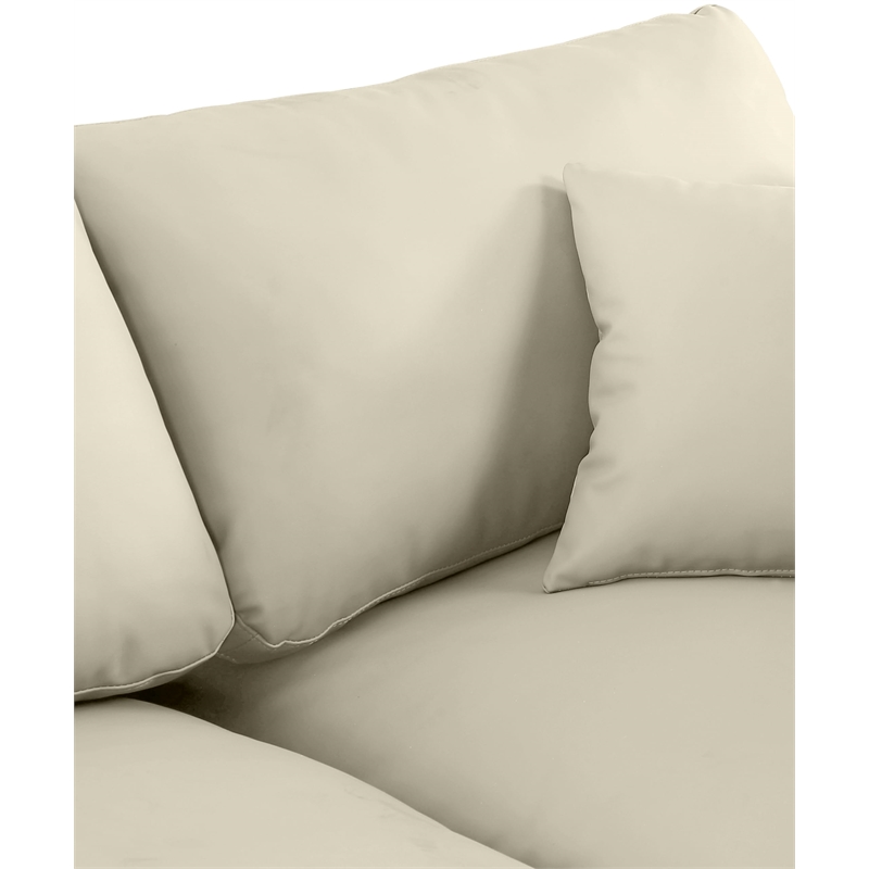 Bowery Hill Contemporary Soft Cream Vegan Leather Armless Chair