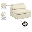 Bowery Hill Contemporary Soft Cream Vegan Leather Armless Chair