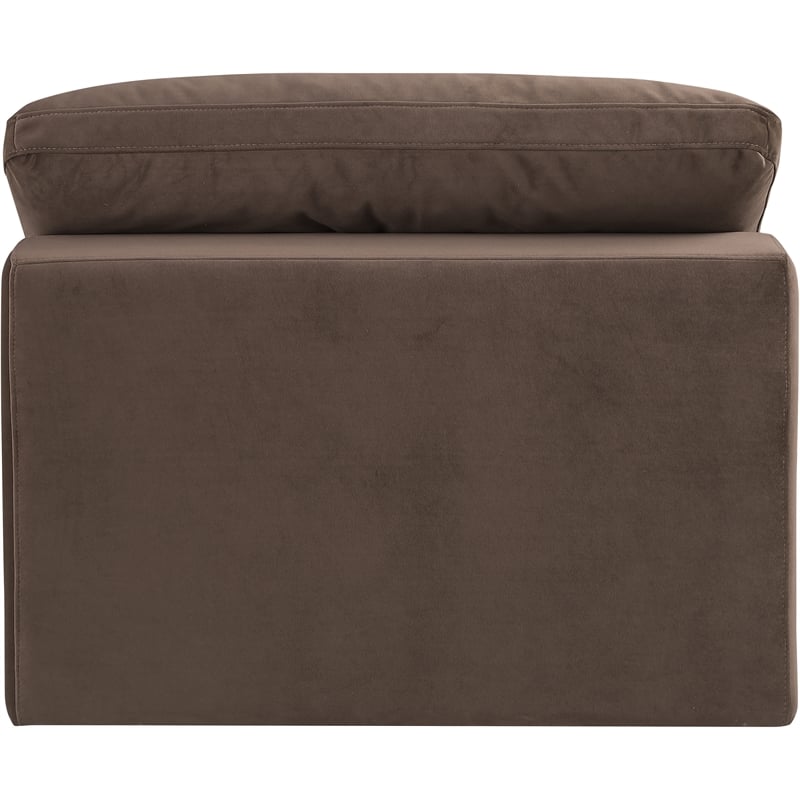 Bowery Hill Contemporary Soft Brown Durable Velvet Armless Chair