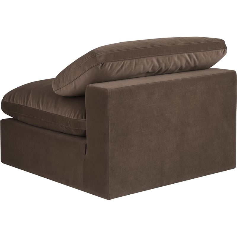 Bowery Hill Contemporary Soft Brown Durable Velvet Armless Chair