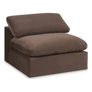 Bowery Hill Contemporary Soft Brown Durable Velvet Armless Chair