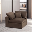 Bowery Hill Contemporary Soft Brown Durable Velvet Corner Chair