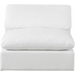 Bowery Hill Contemporary Upholstered White Linen Textured Fabric Armless Chair