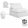Bowery Hill Contemporary Upholstered White Linen Textured Fabric Armless Chair