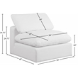 Bowery Hill Contemporary Upholstered White Linen Textured Fabric Armless Chair