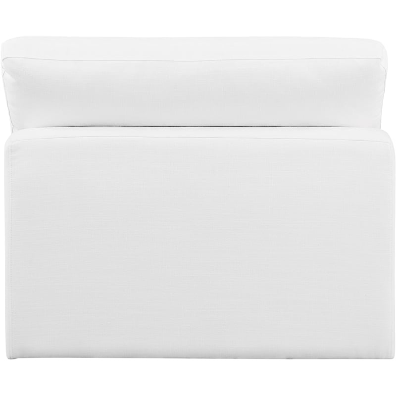 Bowery Hill Contemporary Upholstered White Linen Textured Fabric Armless Chair