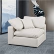 Bowery Hill Contemporary Soft Cream Vegan Leather Corner Chair