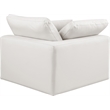Bowery Hill Contemporary Soft Cream Vegan Leather Corner Chair