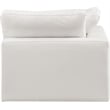 Bowery Hill Contemporary Soft Cream Vegan Leather Corner Chair