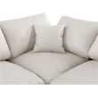 Bowery Hill Contemporary Soft Cream Vegan Leather Corner Chair