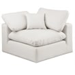 Bowery Hill Contemporary Soft Cream Vegan Leather Corner Chair
