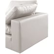Bowery Hill Contemporary Cream Vegan Leather 3-Piece Modular Sofa