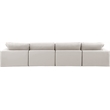 Bowery Hill Contemporary Cream Vegan Leather 4-Piece Modular Sofa