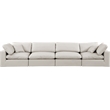 Bowery Hill Contemporary Cream Vegan Leather 4-Piece Modular Sofa
