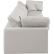 Bowery Hill Contemporary Cream Vegan Leather 4-Piece Modular Sofa