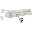 Bowery Hill Contemporary Cream Vegan Leather 4-Piece Modular Sofa