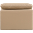 Bowery Hill Contemporary Soft Tan Vegan Leather Armless Chair